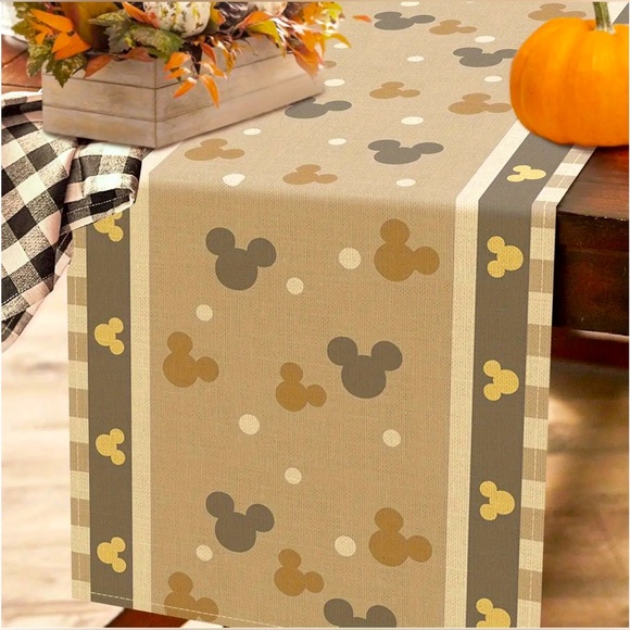Mickey Mouse Festive Table Runner Rectangular Woven Decor~Brand New~Everyday Use - Picture 4 of 6